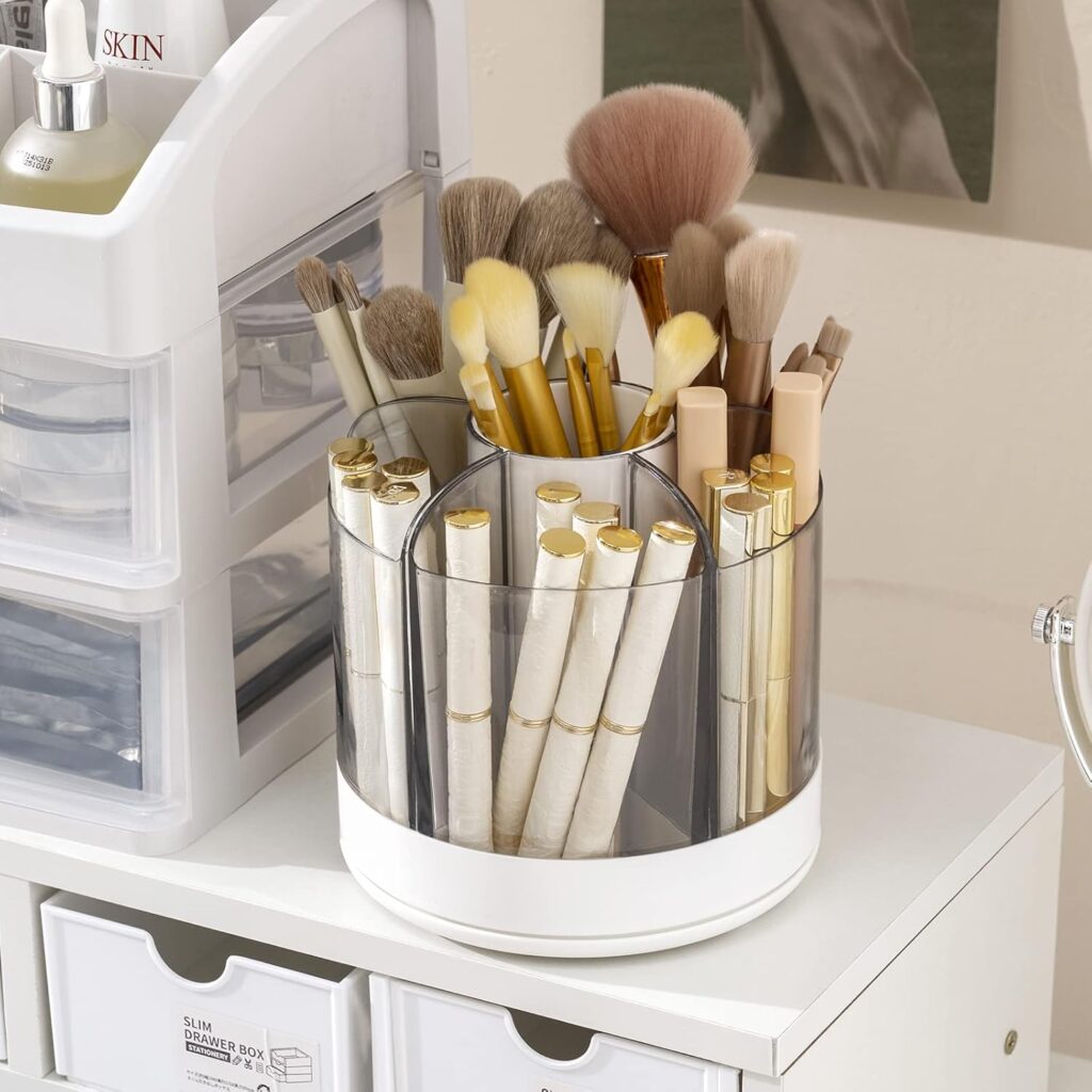 360 Rotating Makeup Brush Container