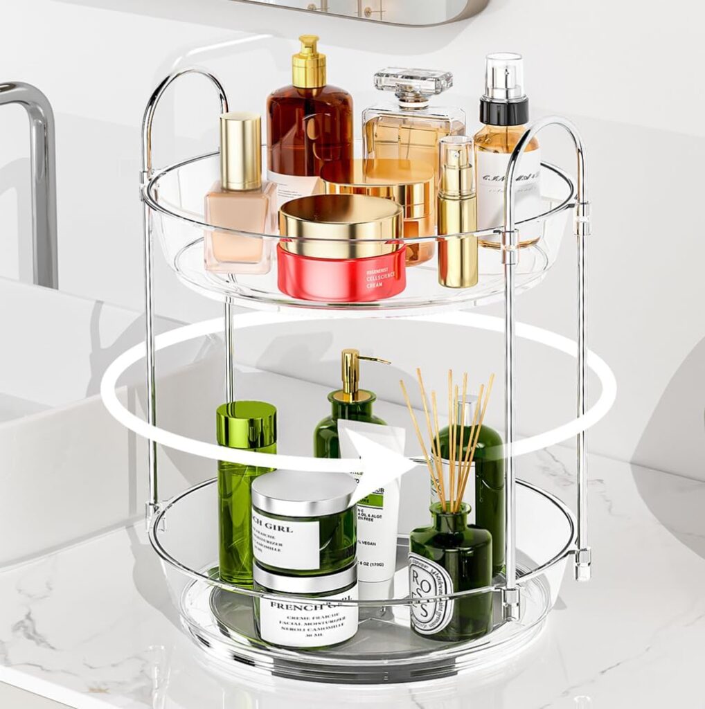 360 Spinning Skincare Organizers for Vanity